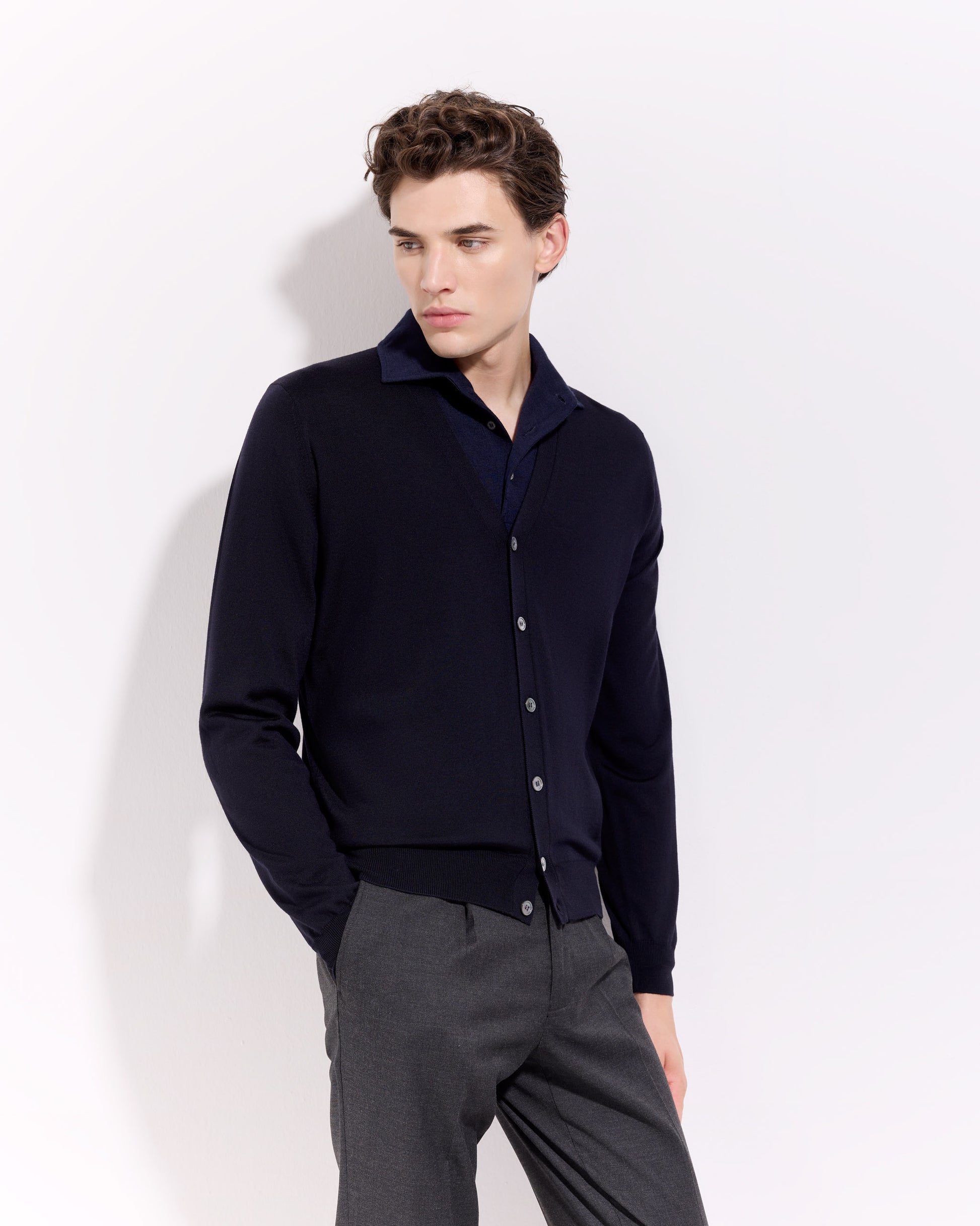 Cardigan con bottoni Blu navy | Filippo De Laurentiis