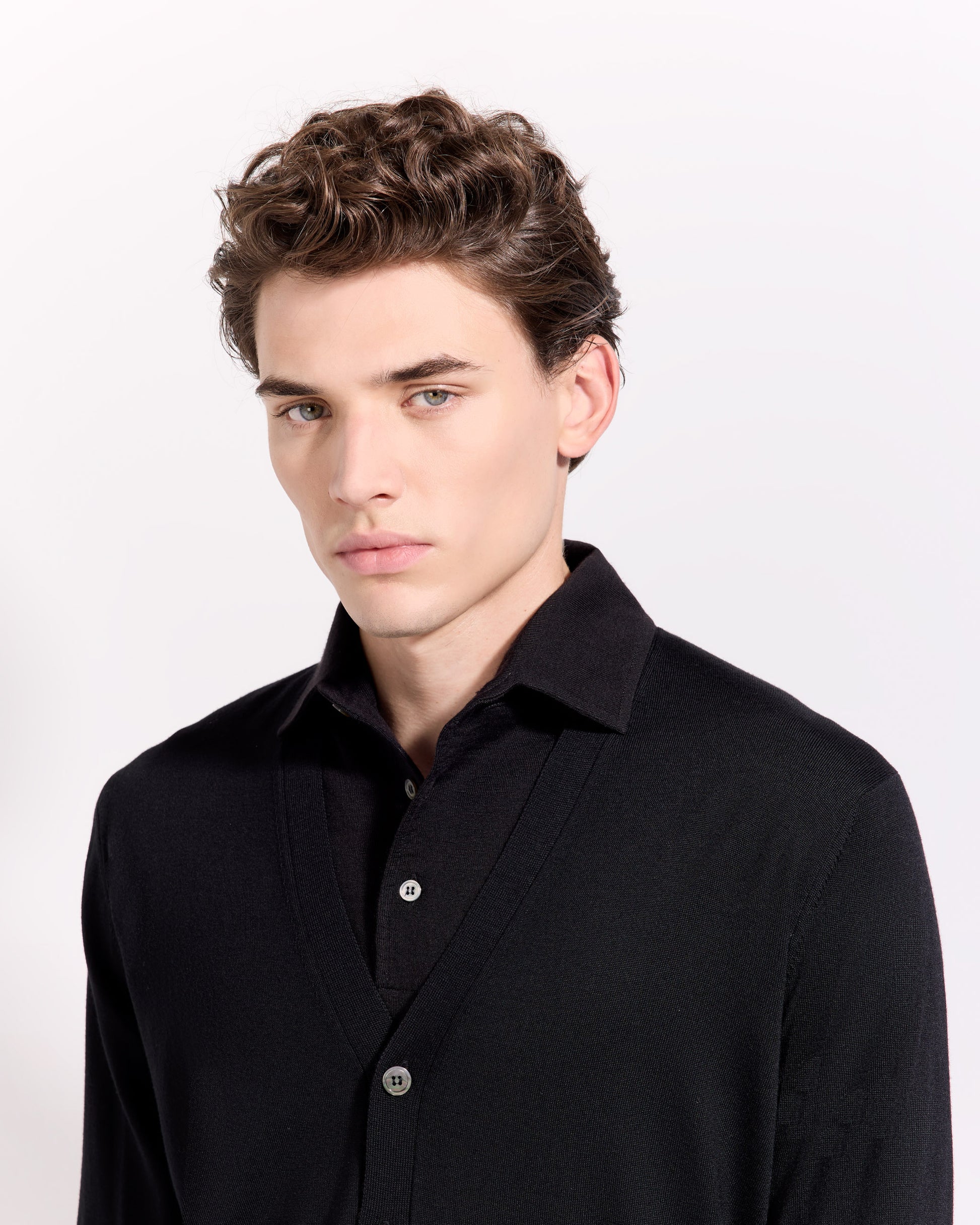 Buttoned cardigan Black | Filippo De Laurentiis