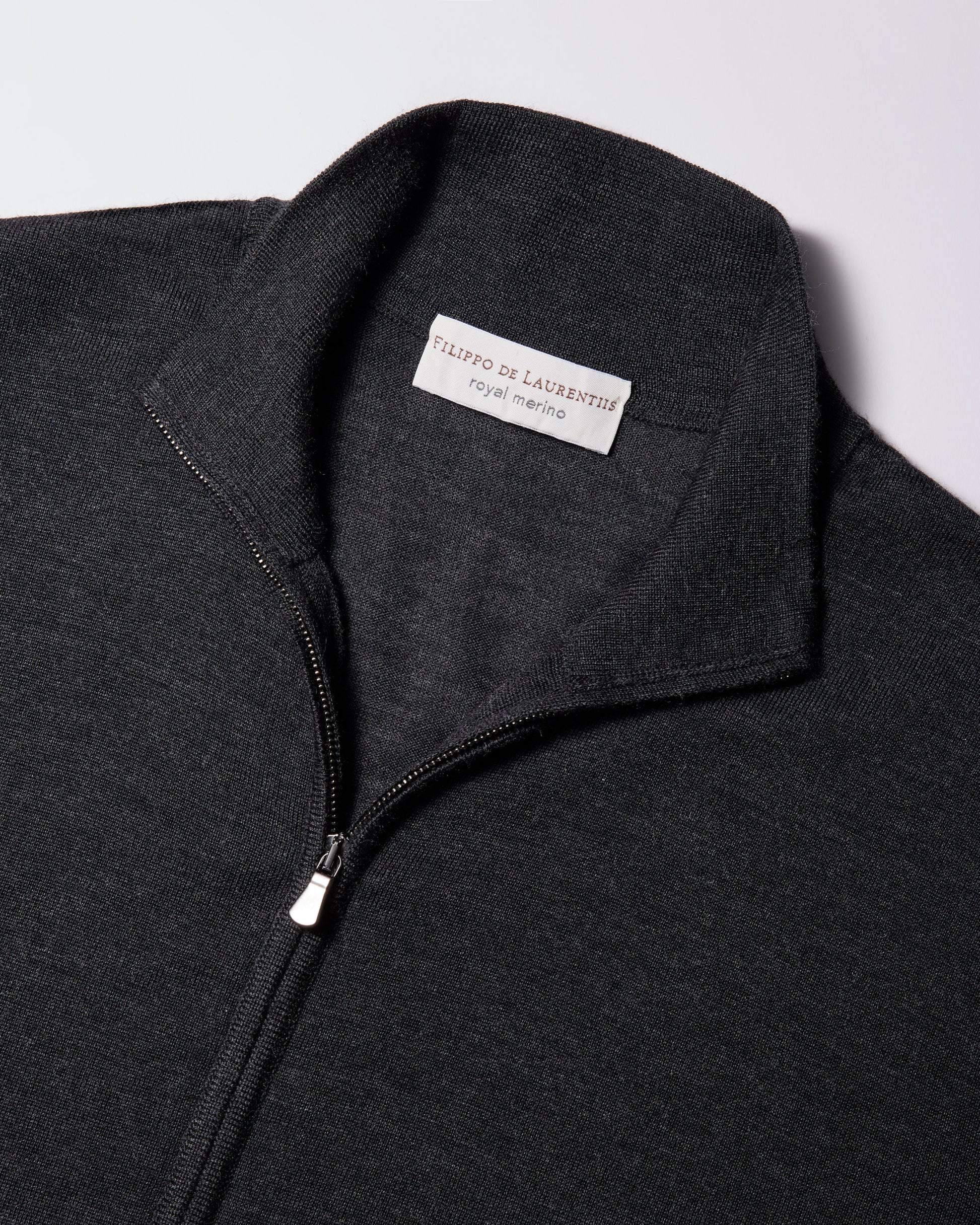 Cardigan con Zip Antracite | Filippo De Laurentiis