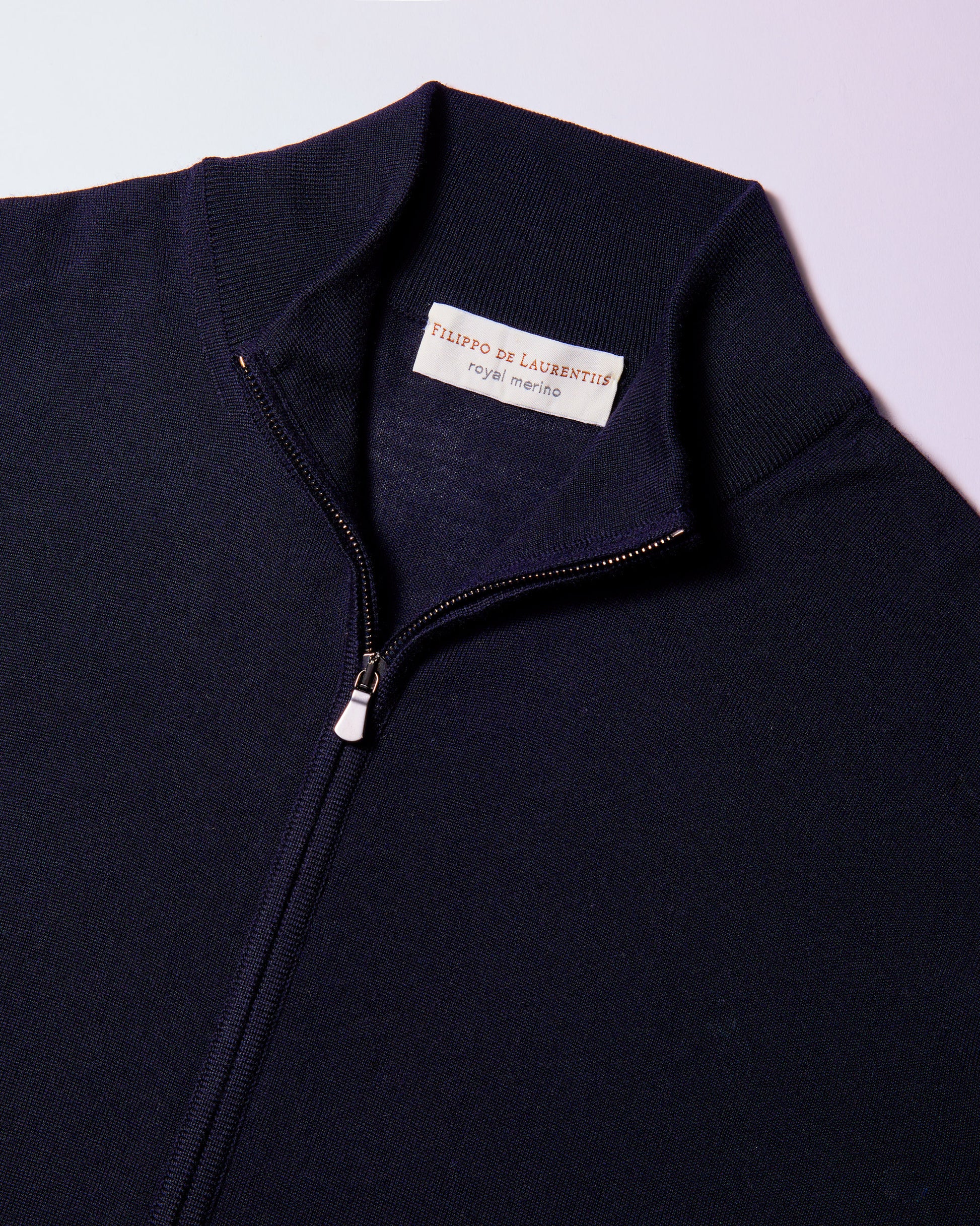 Cardigan con Zip Blu navy | Filippo De Laurentiis