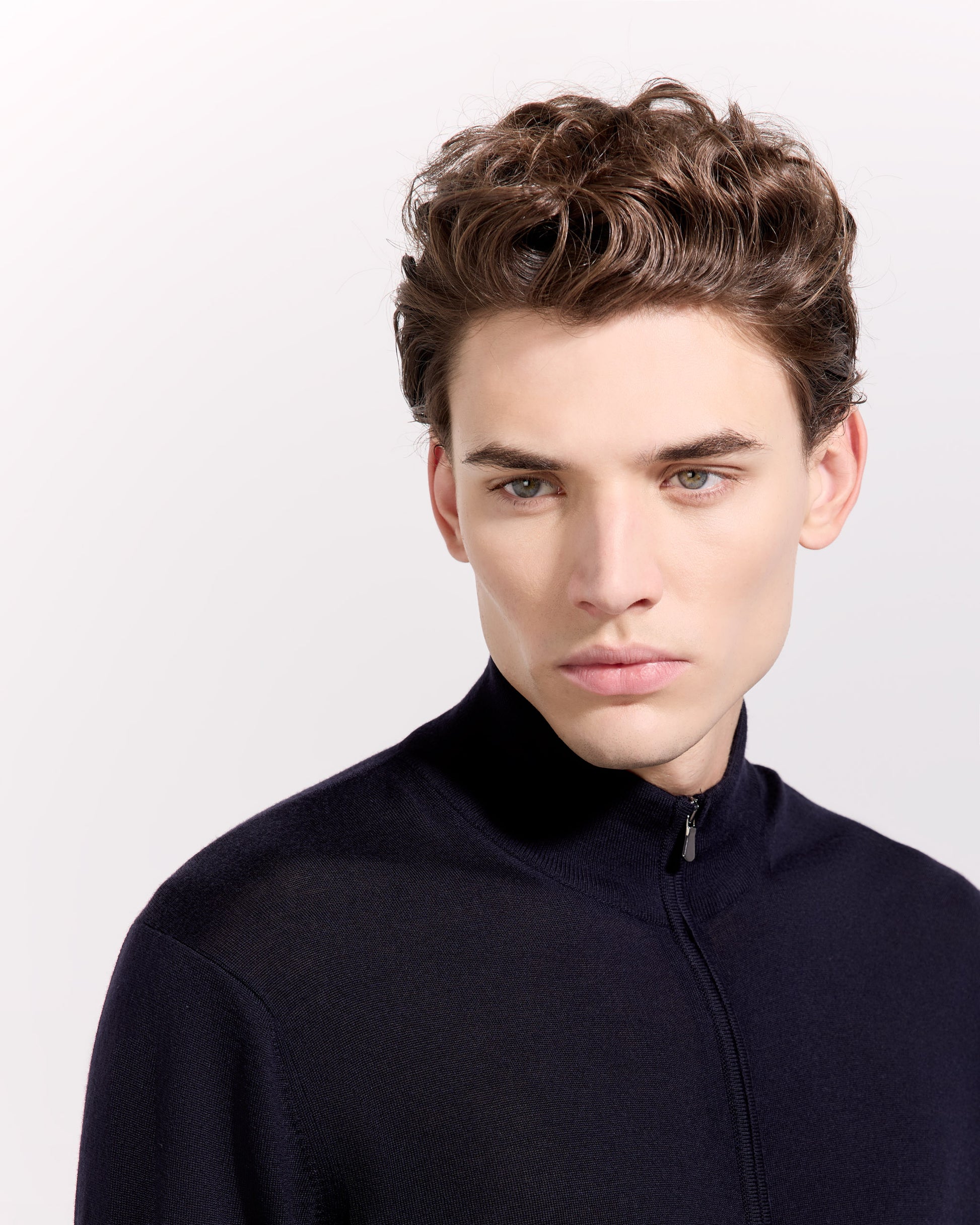 Cardigan con Zip Blu navy | Filippo De Laurentiis