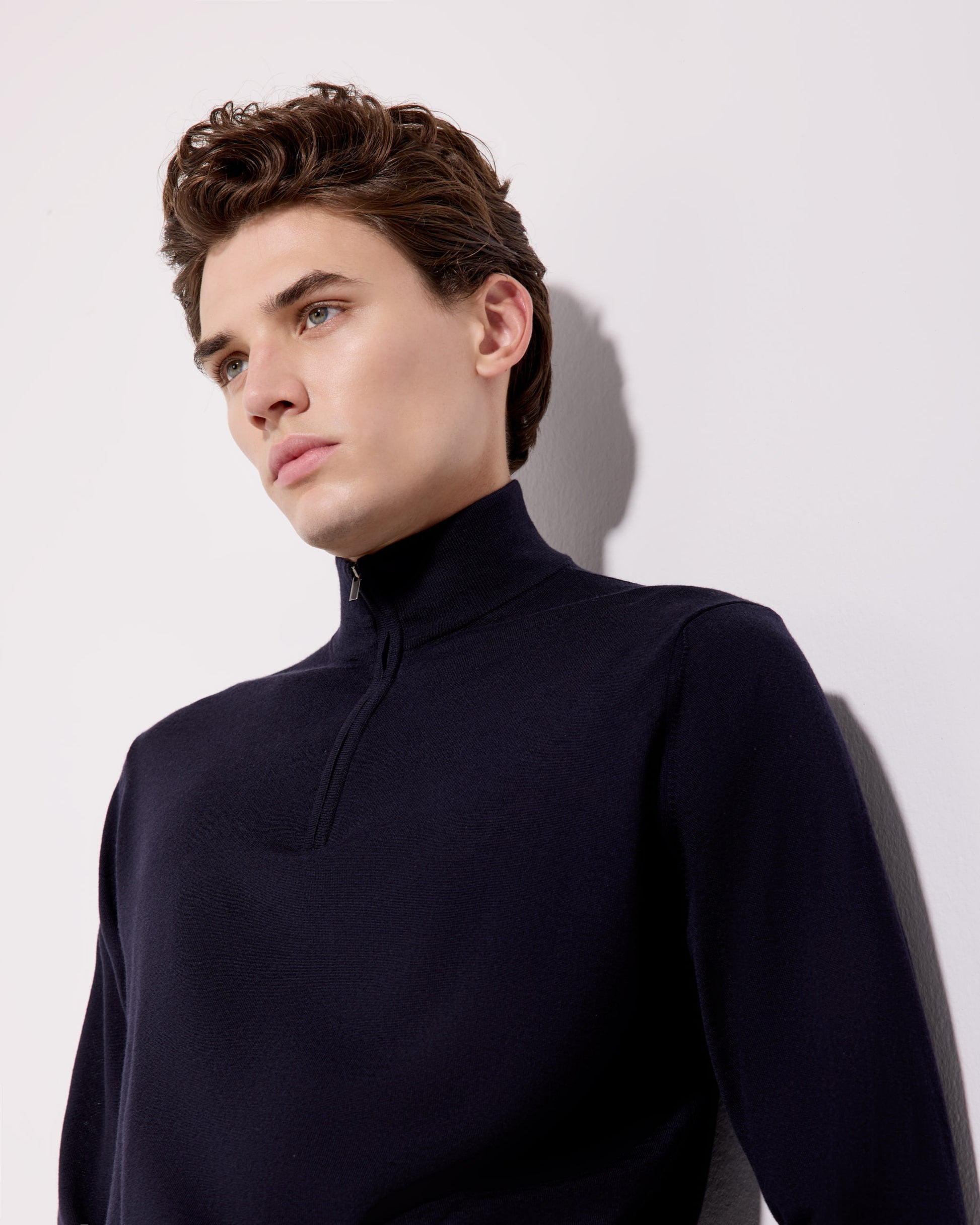 Cardigan con Zip Blu navy | Filippo De Laurentiis