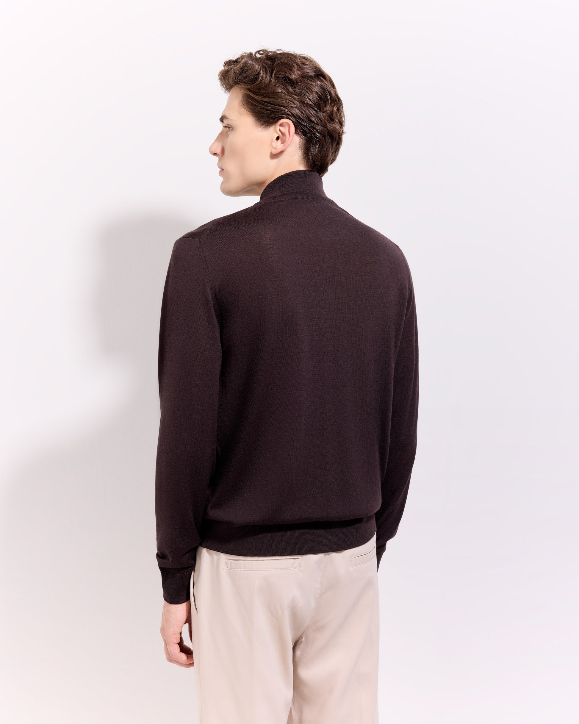 Cardigan con Zip Caffè | Filippo De Laurentiis