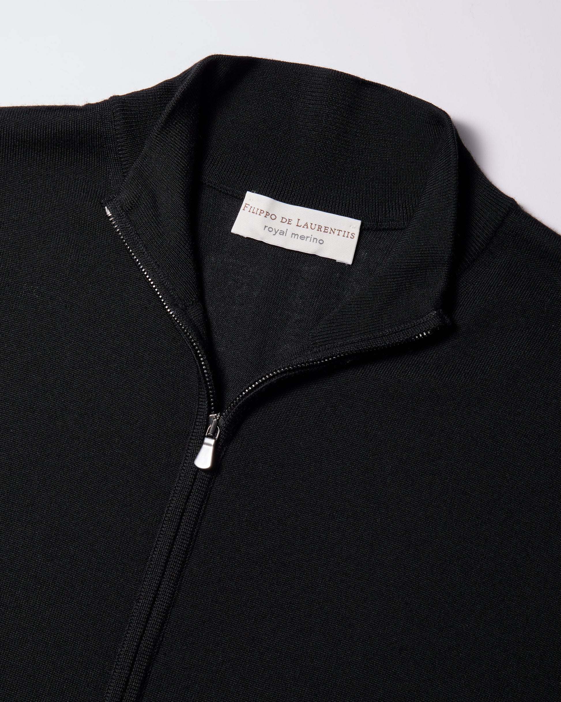 Cardigan con Zip Nero | Filippo De Laurentiis