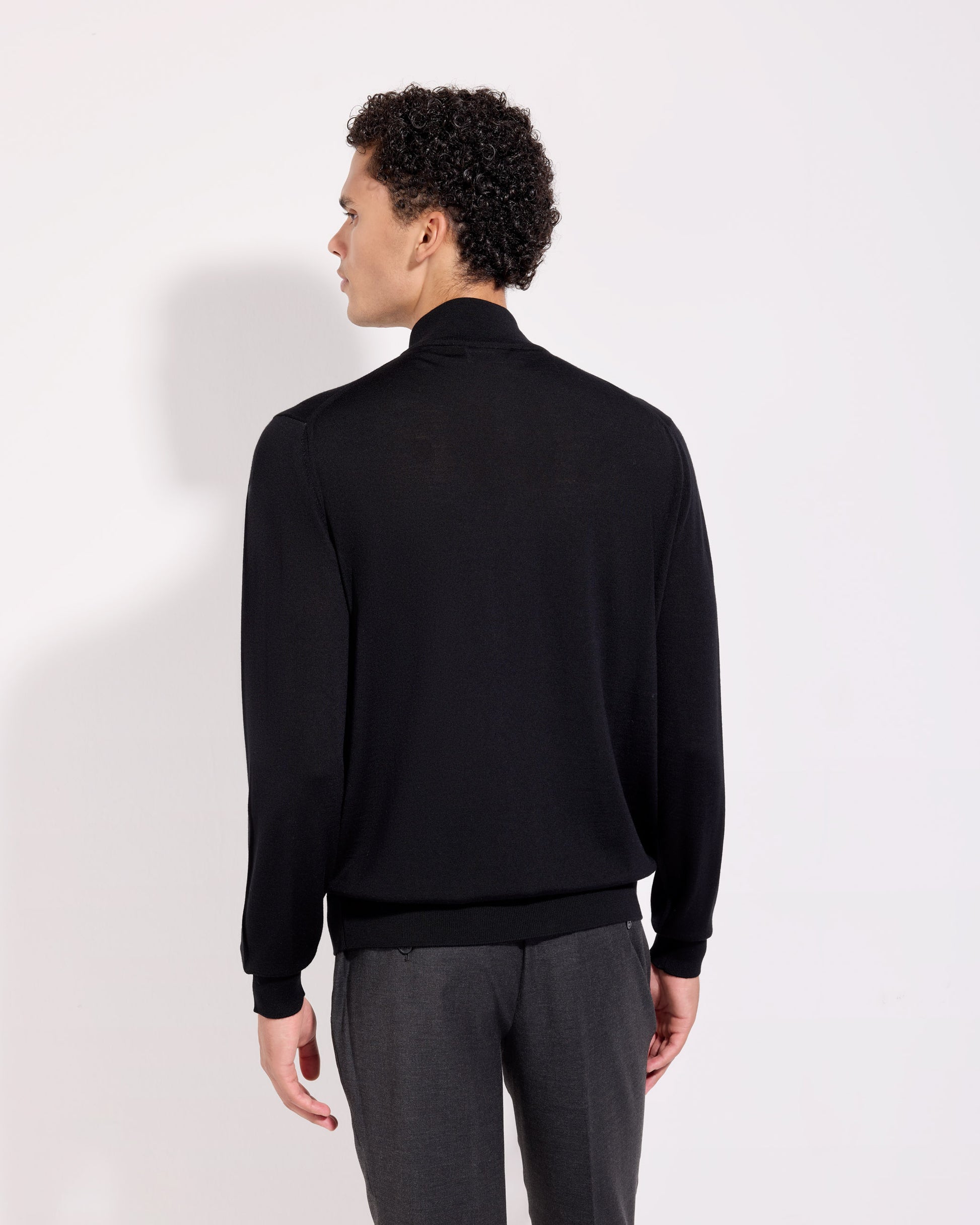 Cardigan con Zip Nero | Filippo De Laurentiis