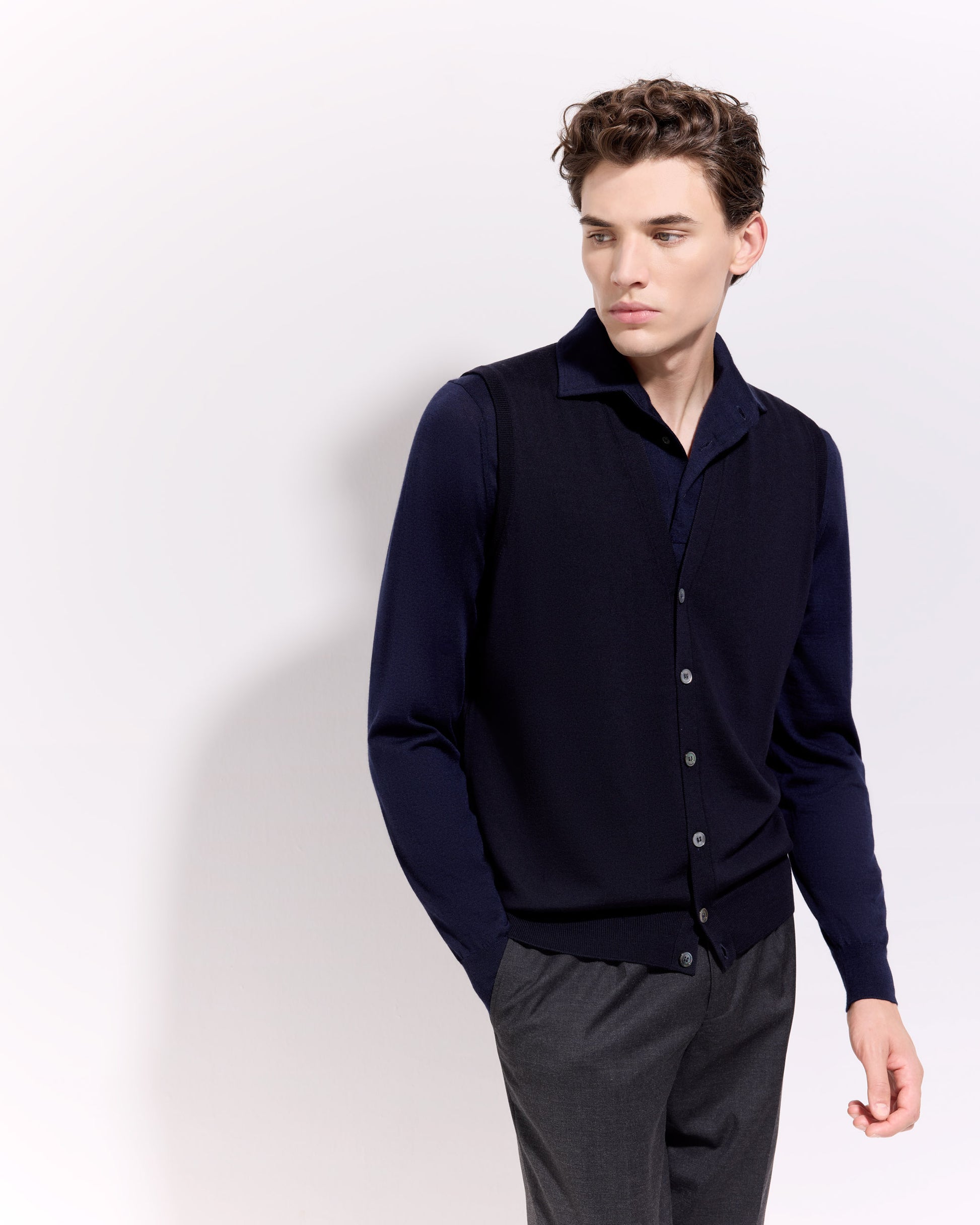 Gilet con bottoni Blu navy | Filippo De Laurentiis