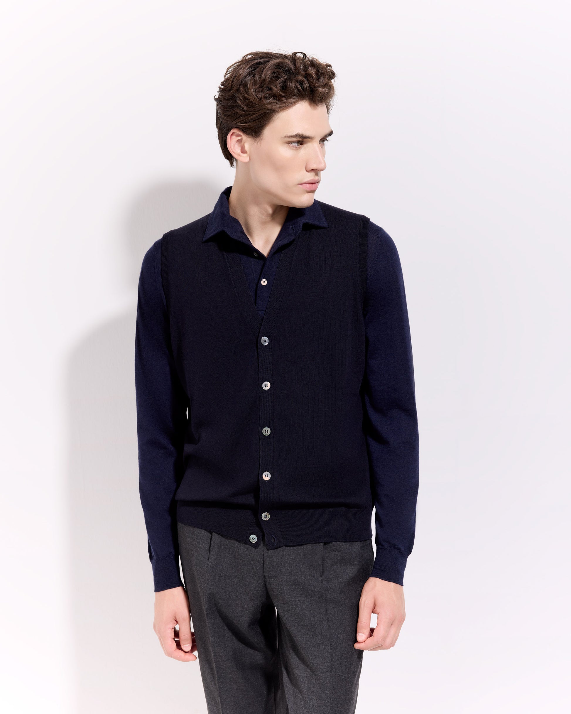 Gilet con bottoni Blu navy | Filippo De Laurentiis