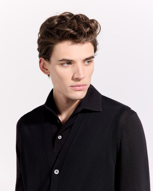 Gilet con bottoni Nero | Filippo De Laurentiis