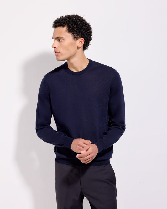 Crewneck sweater Navy blue | Filippo De Laurentiis