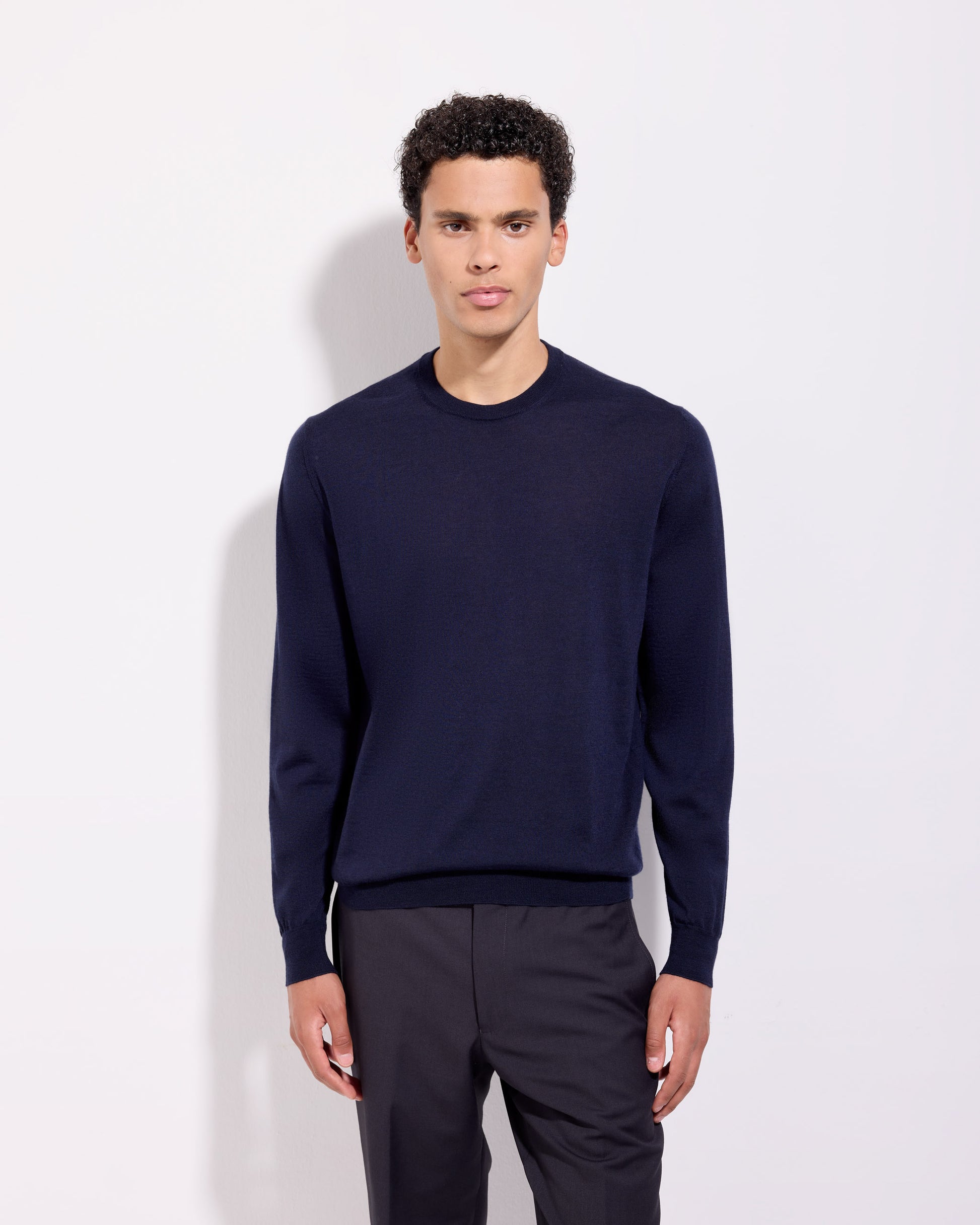 Crewneck sweater Navy blue | Filippo De Laurentiis