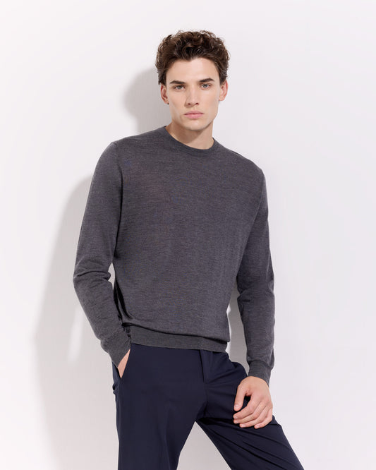 Crewneck sweater Graphite | Filippo De Laurentiis