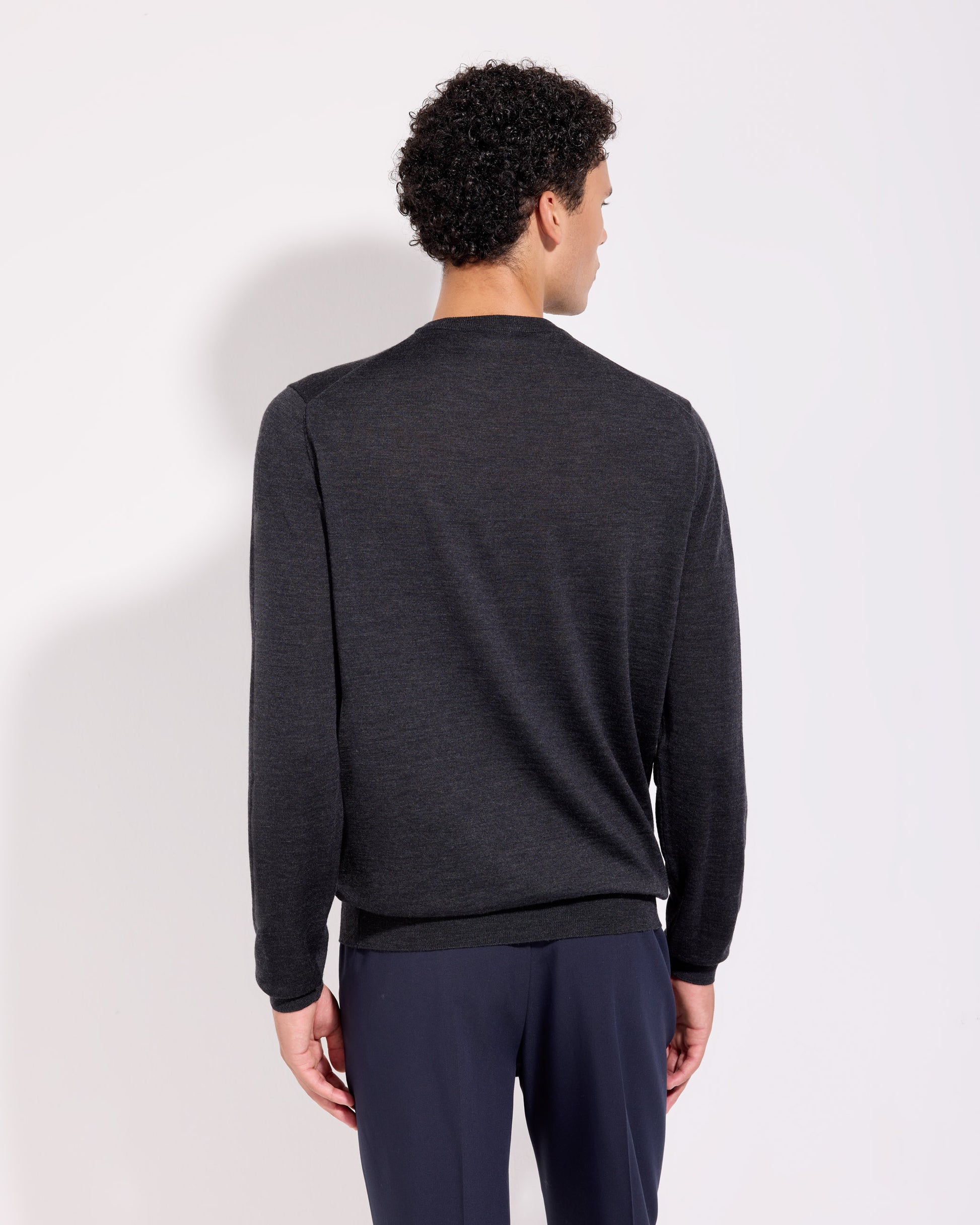 Crewneck sweater Charcoal grey | Filippo De Laurentiis