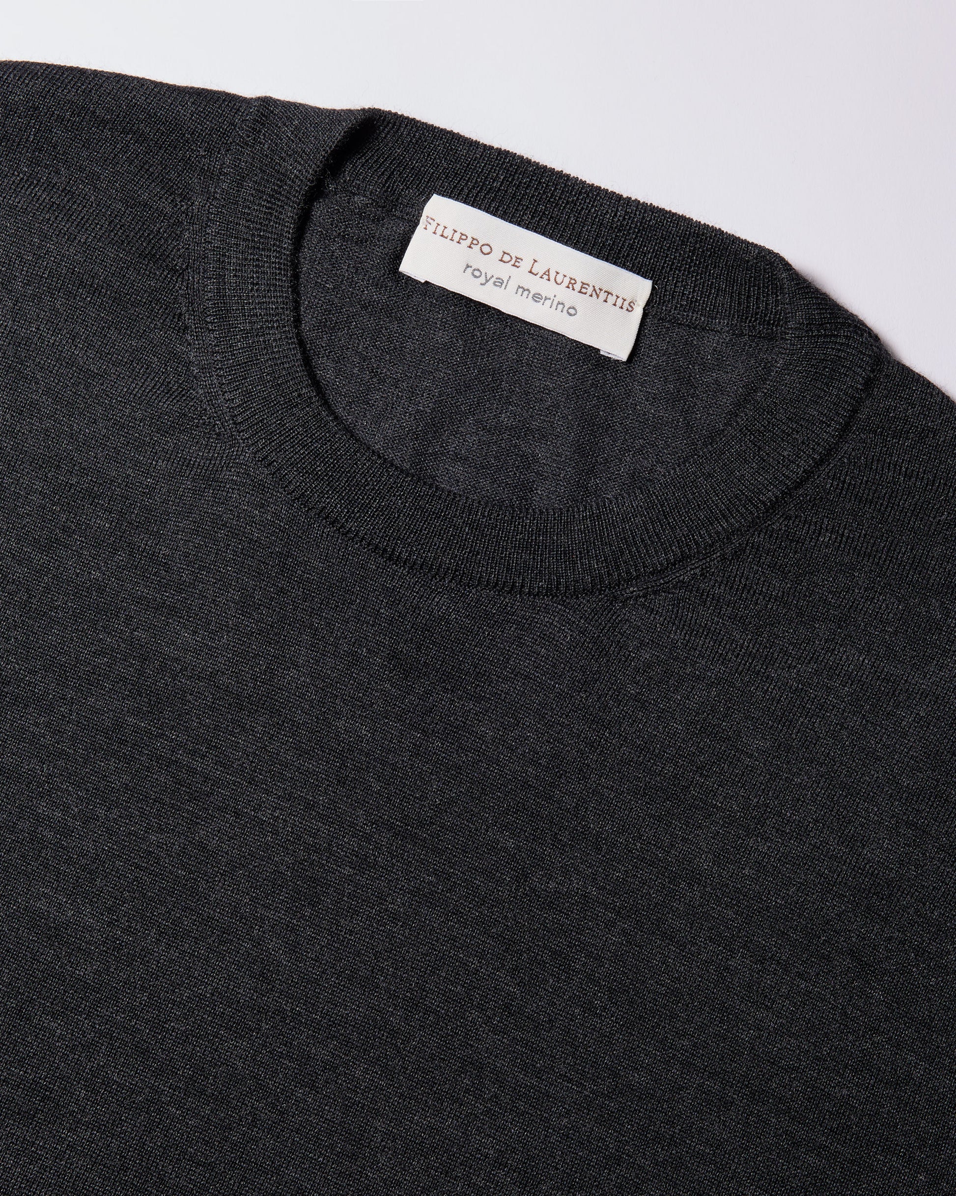 Crewneck sweater Charcoal grey | Filippo De Laurentiis