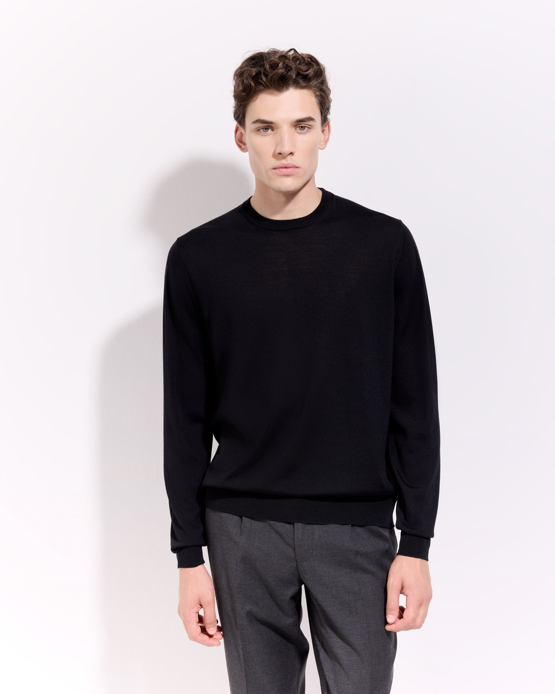 Crewneck sweater Black | Filippo De Laurentiis