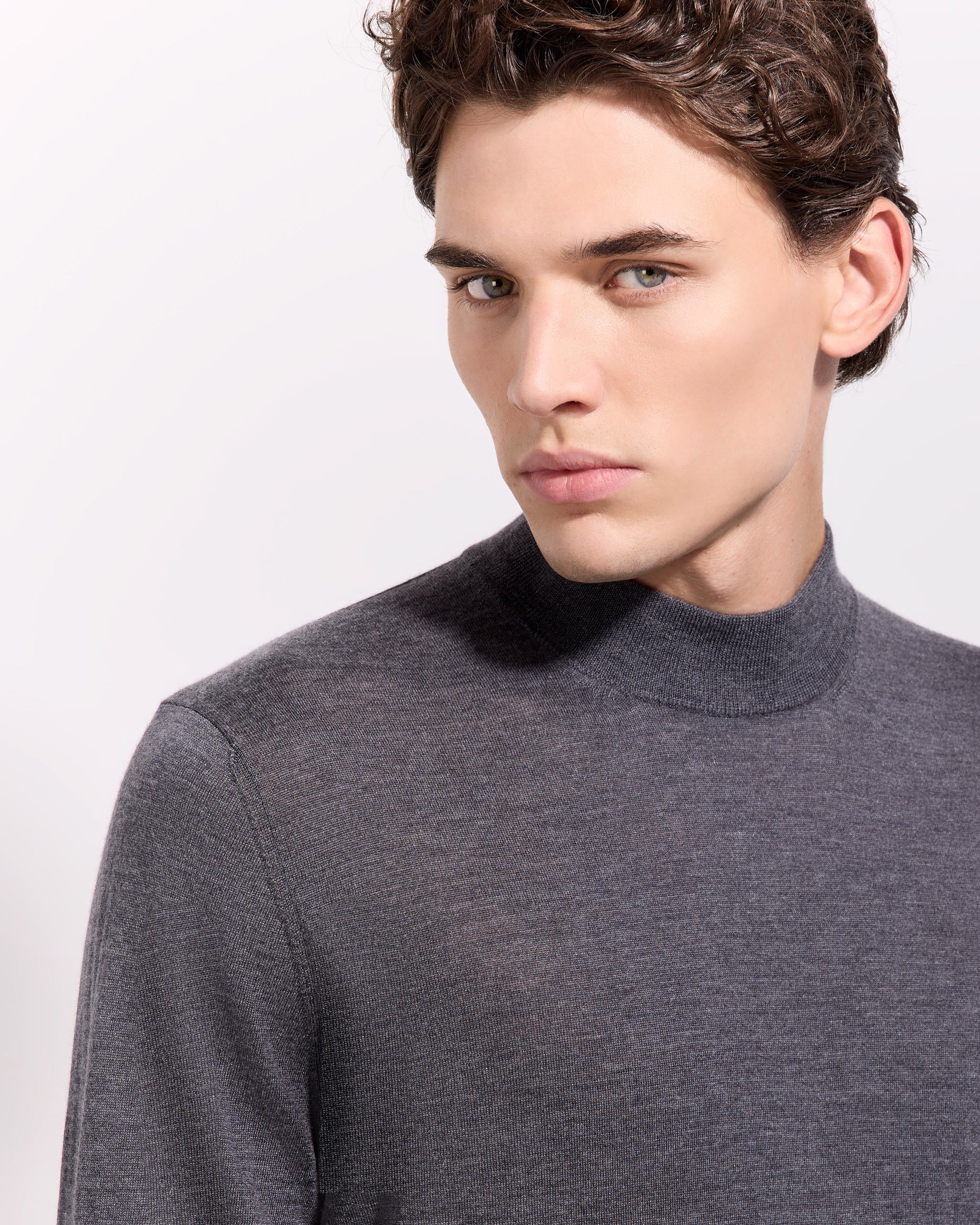 Mock neck sweater Graphite | Filippo De Laurentiis