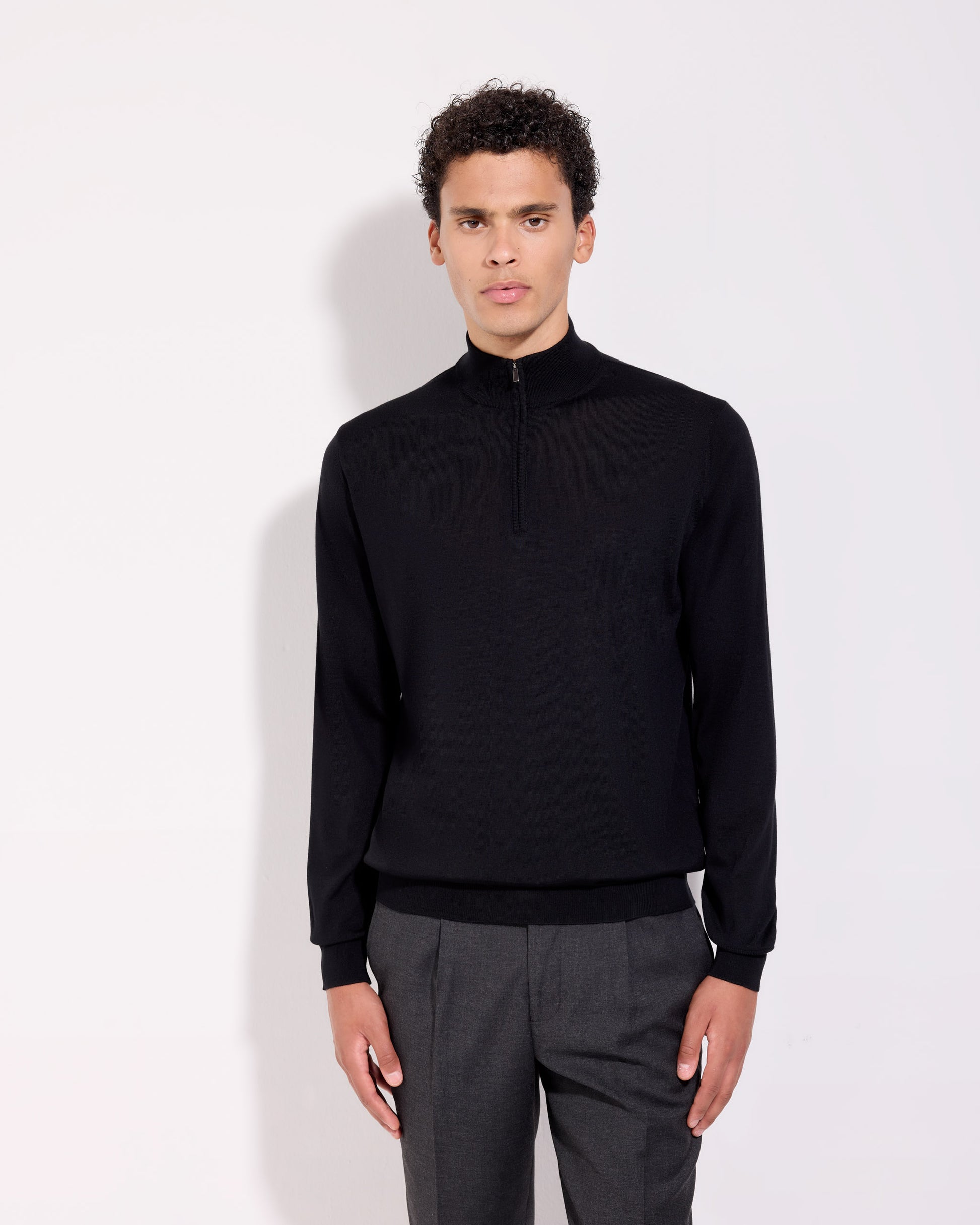 Half-zip sweater Black | Filippo De Laurentiis