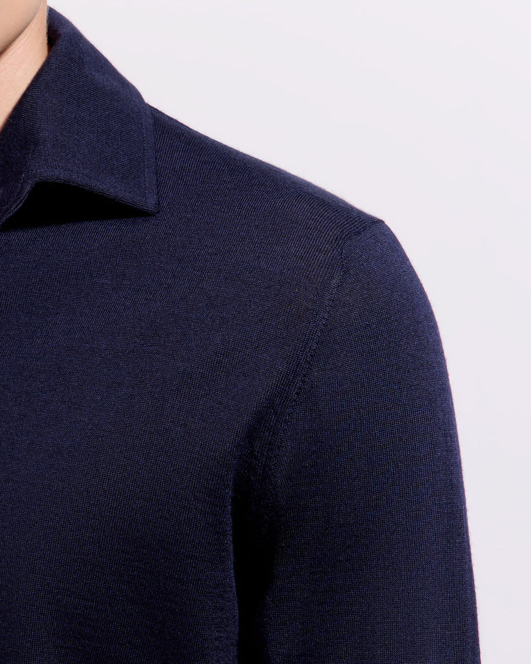 Polo collo con paramontura Blu navy | Filippo De Laurentiis