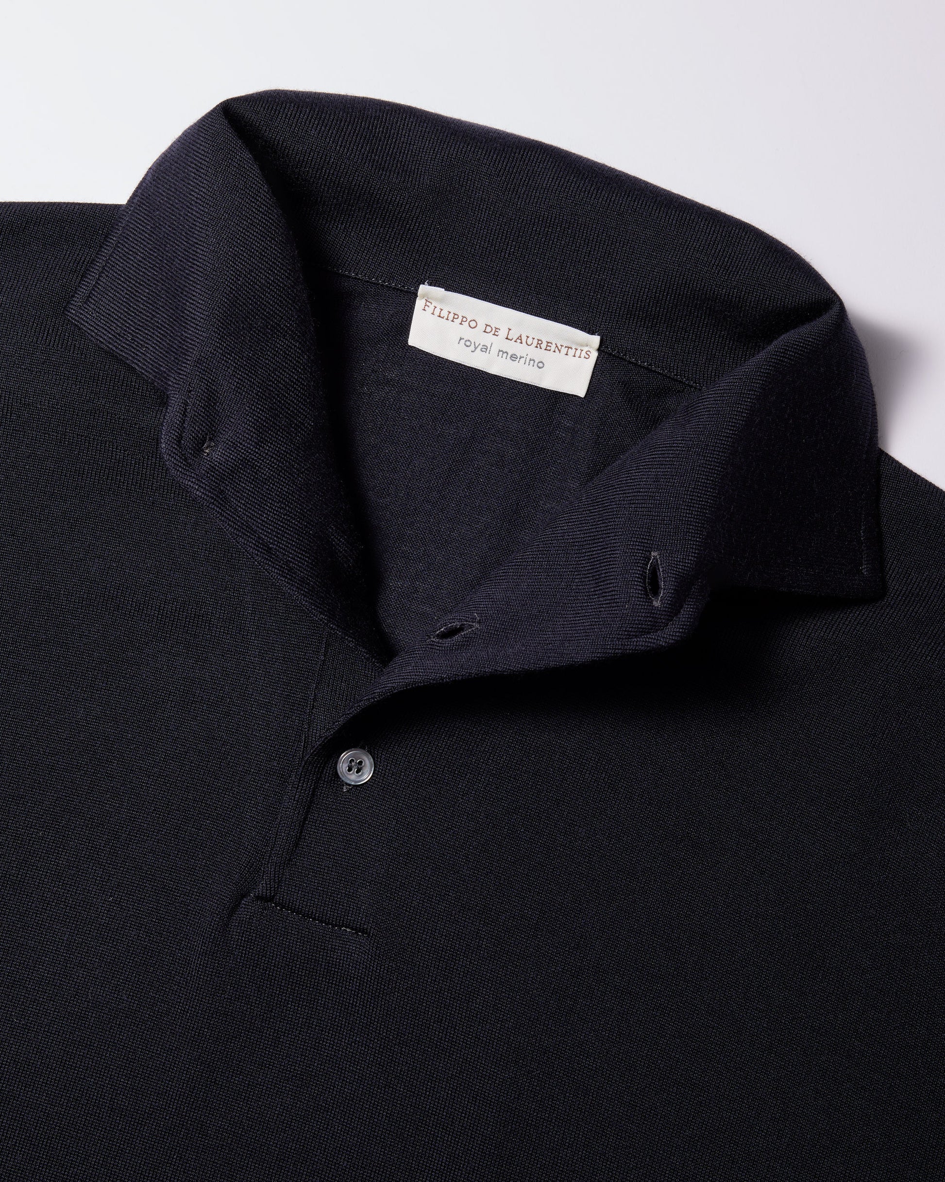 Polo collo con paramontura Blu navy | Filippo De Laurentiis
