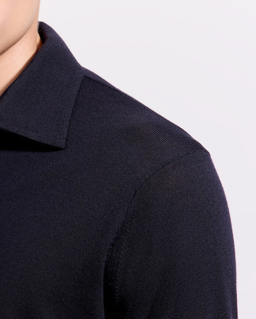 Polo collo con paramontura Blu navy | Filippo De Laurentiis