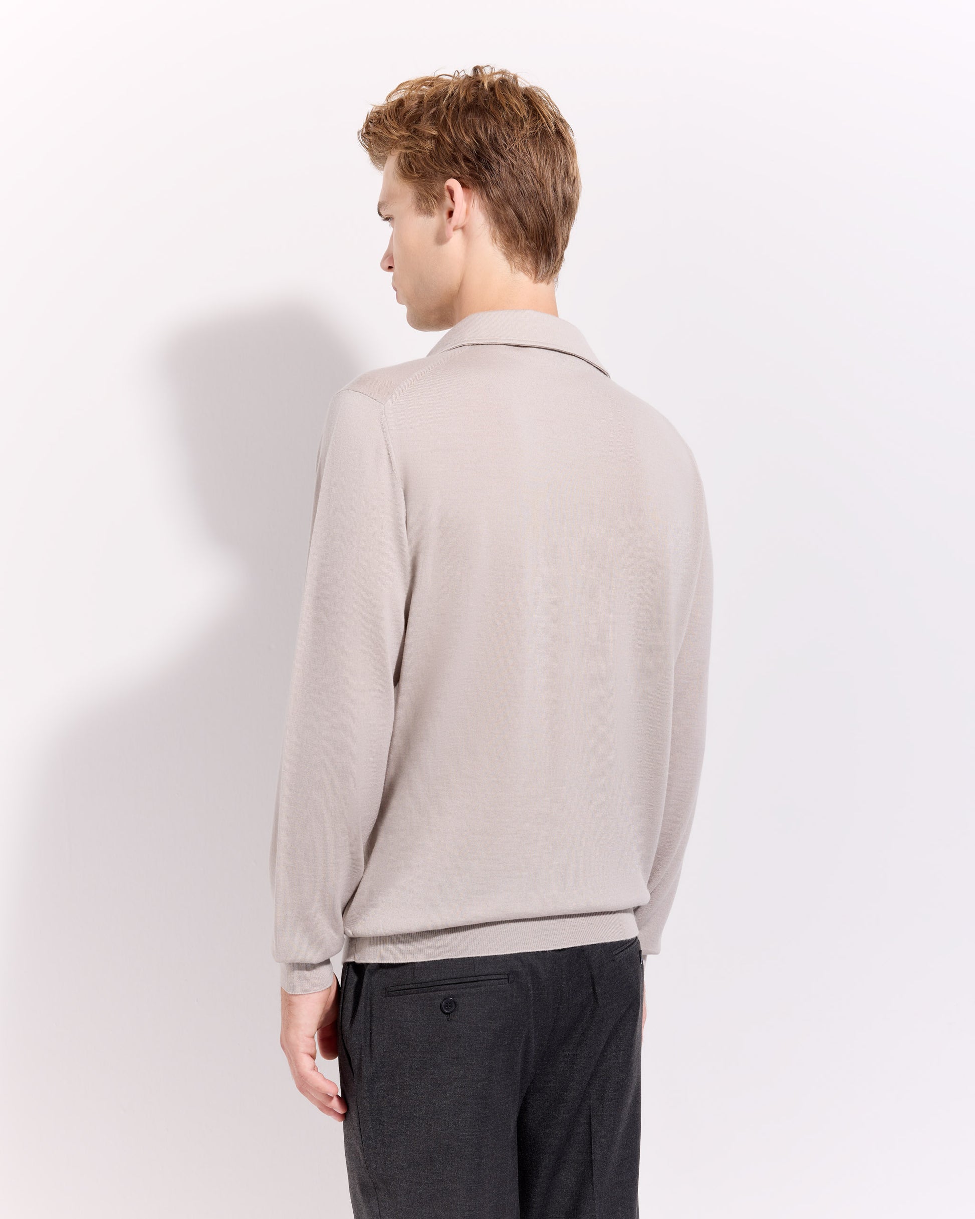 One piece collar polo sweater Beige | Filippo De Laurentiis