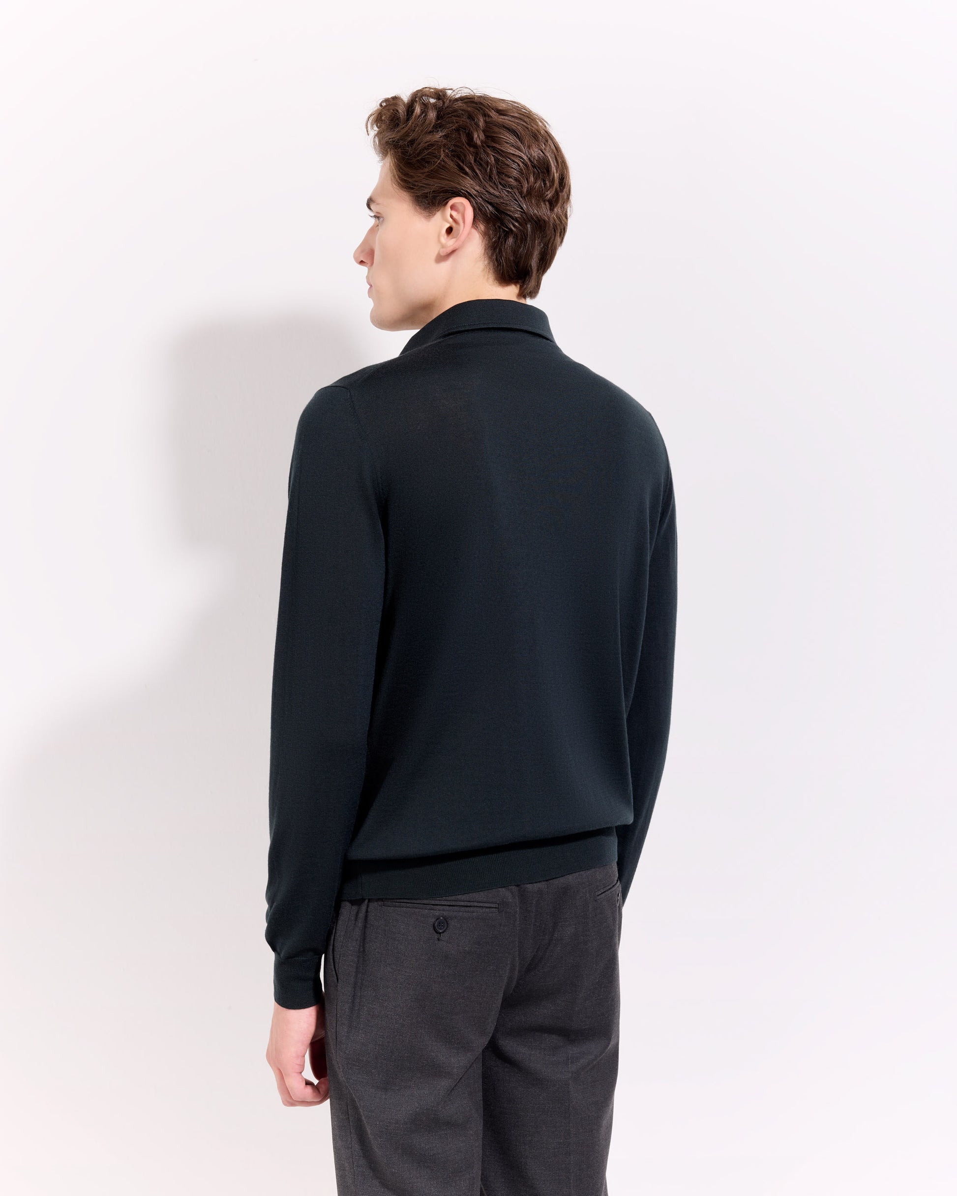 Polo collo con paramontura Verde scuro | Filippo De Laurentiis