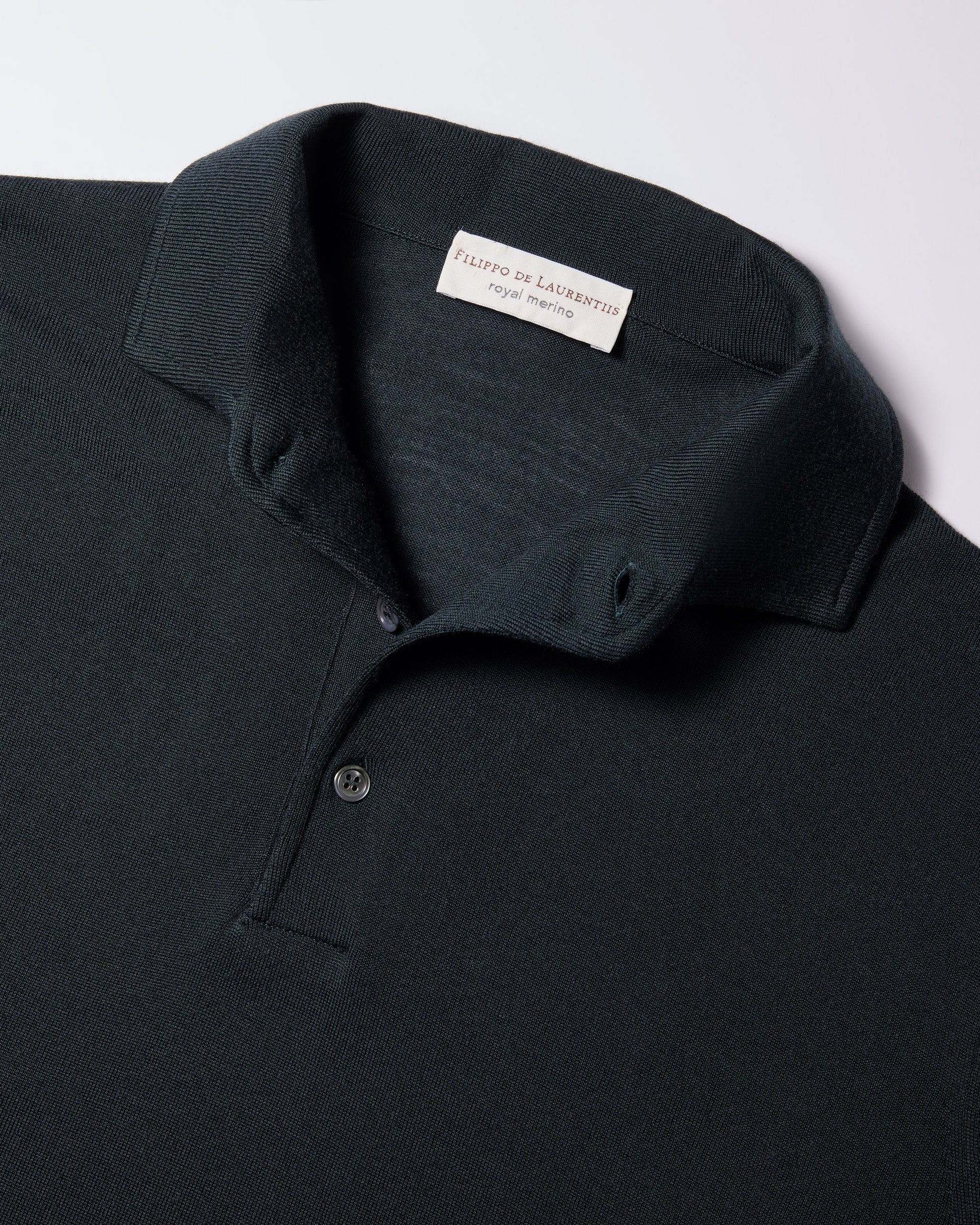 Polo collo con paramontura Verde scuro | Filippo De Laurentiis