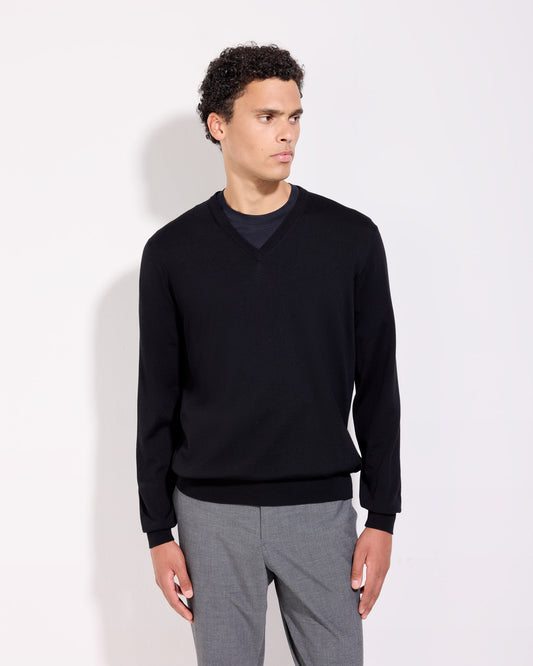 V-neck sweater  Black | Filippo De Laurentiis